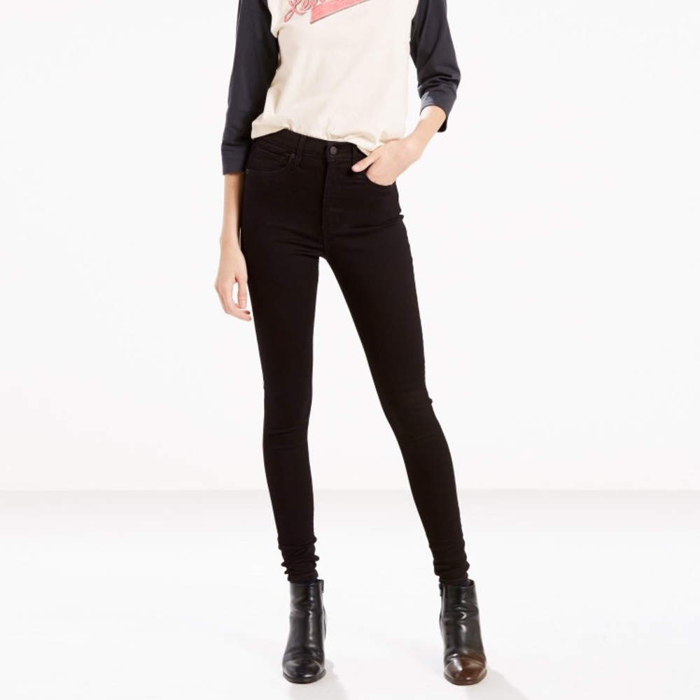 Levi’s mile high super skinny black jeans